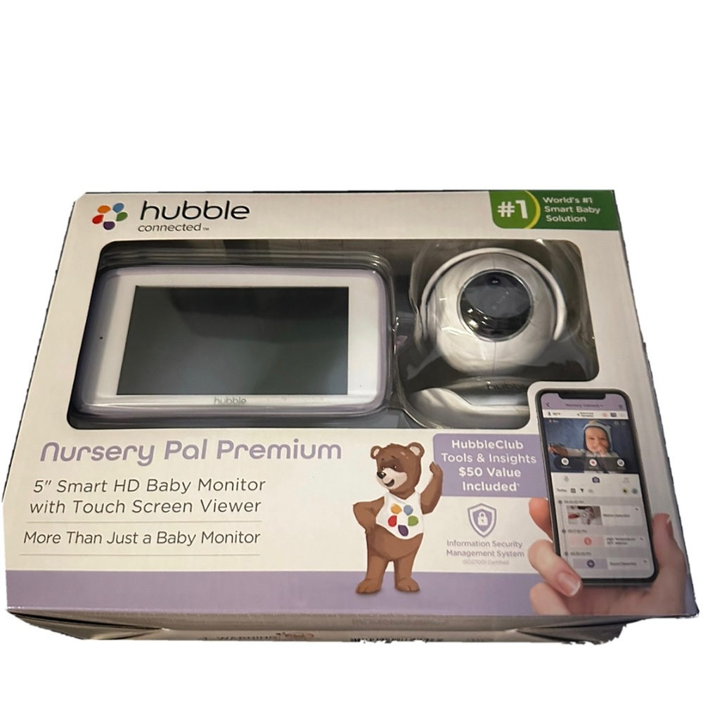 Hubble Connected Nursery Pal Premium 5" Smart HD Baby Monitor with Touch Screen